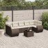 Set sofás de jardín 8 piezas y cojines ratán sintético