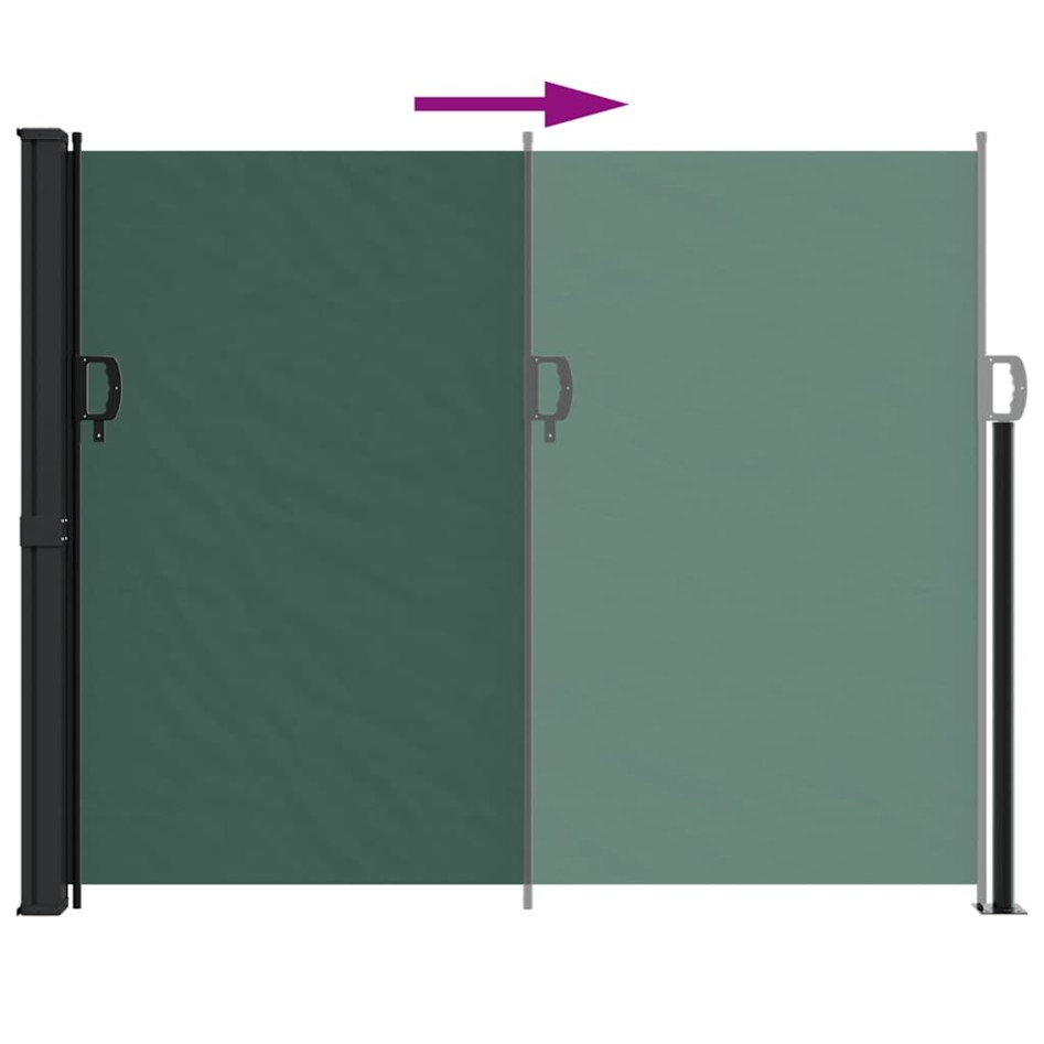 Toldo lateral retráctil verde oscuro 160x600