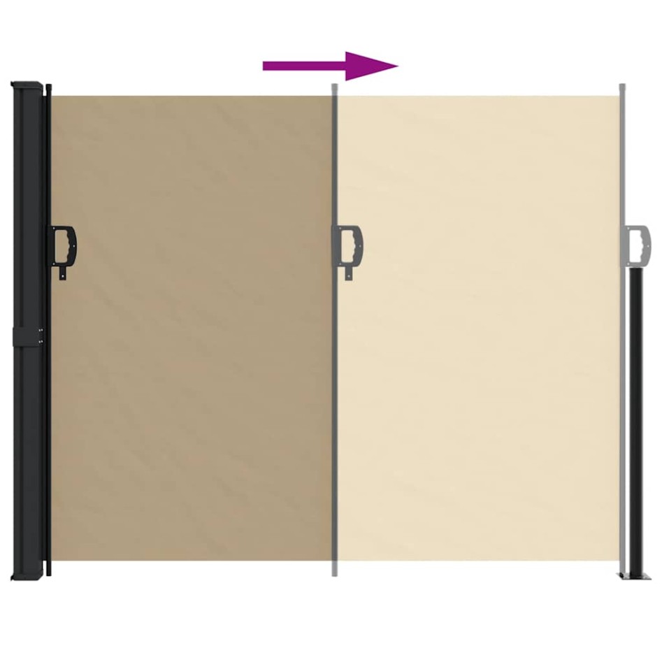 Toldo lateral retráctil beige 160x500