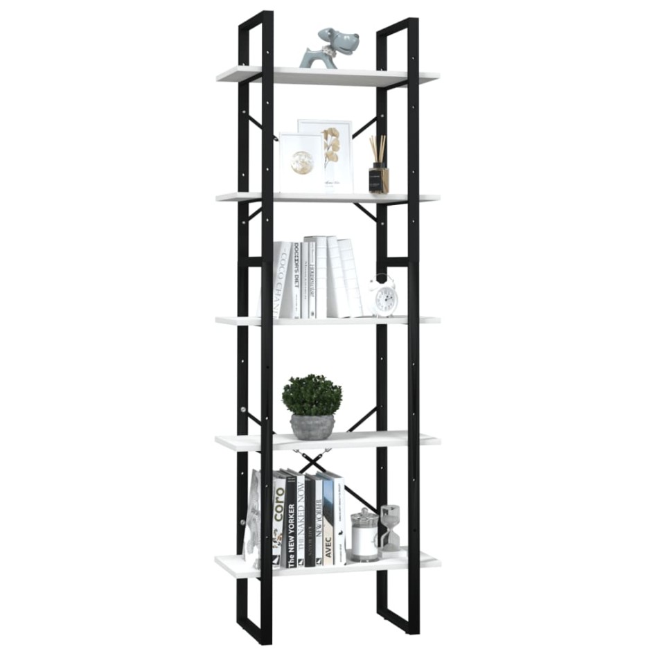 Estantería 5 niveles madera de pino blanco 60x30x175