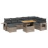 Set de muebles de jardín 9 pzas y cojines ratán sintético