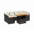 Set de comedor de jardín 7 pzas y cojines ratán sintético