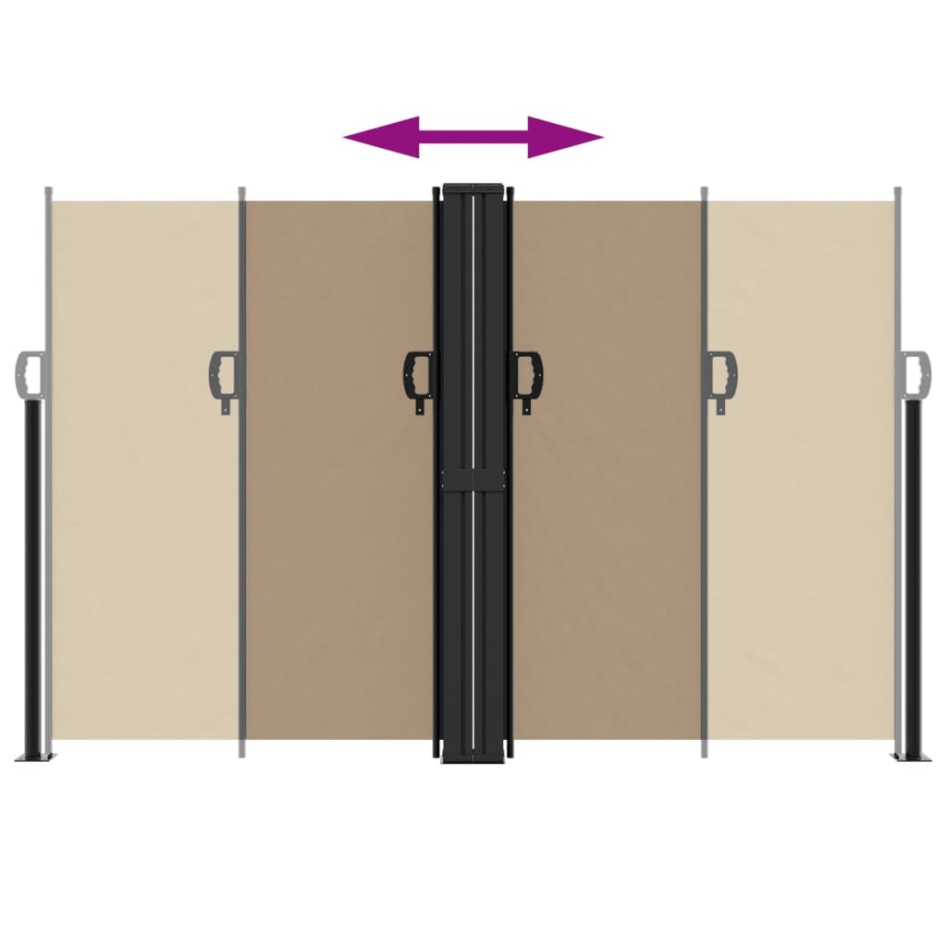 Toldo lateral retráctil gris taupe 160x600