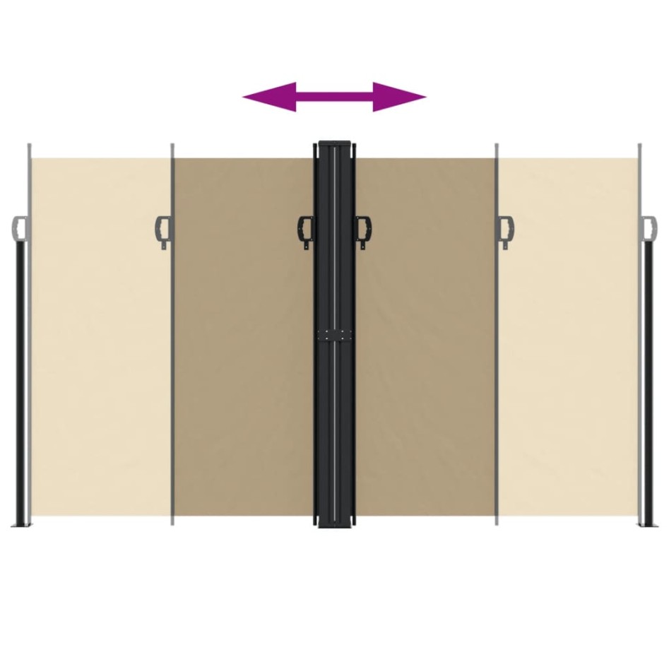 Toldo lateral retráctil beige 200x600