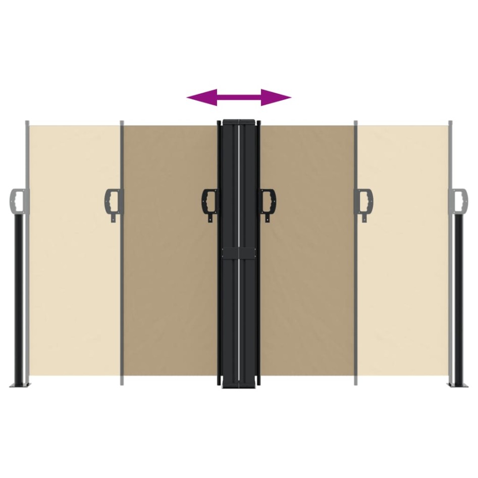 Toldo lateral retráctil beige 140x600