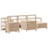 Juego de sofás de jardín 7 piezas madera maciza de