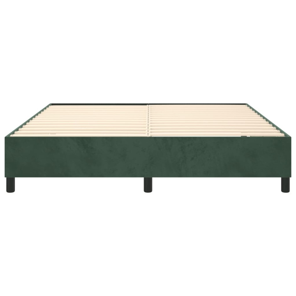 Estructura cama sin colchón terciopelo verde oscuro 160x200
