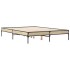Estructura cama madera ingeniería metal roble Sonoma 140x190