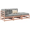 Set de sofás jardín 3 pzas con cojines madera abeto Douglas