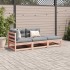 Set de sofás jardín 3 pzas con cojines madera abeto