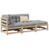 Set de sofás de jardín 3 pzas con cojines madera maciza de