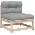 Set de sofás de jardín 3 pzas con cojines madera maciza de