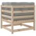 Set de sofás de jardín 3 pzas con cojines madera maciza de