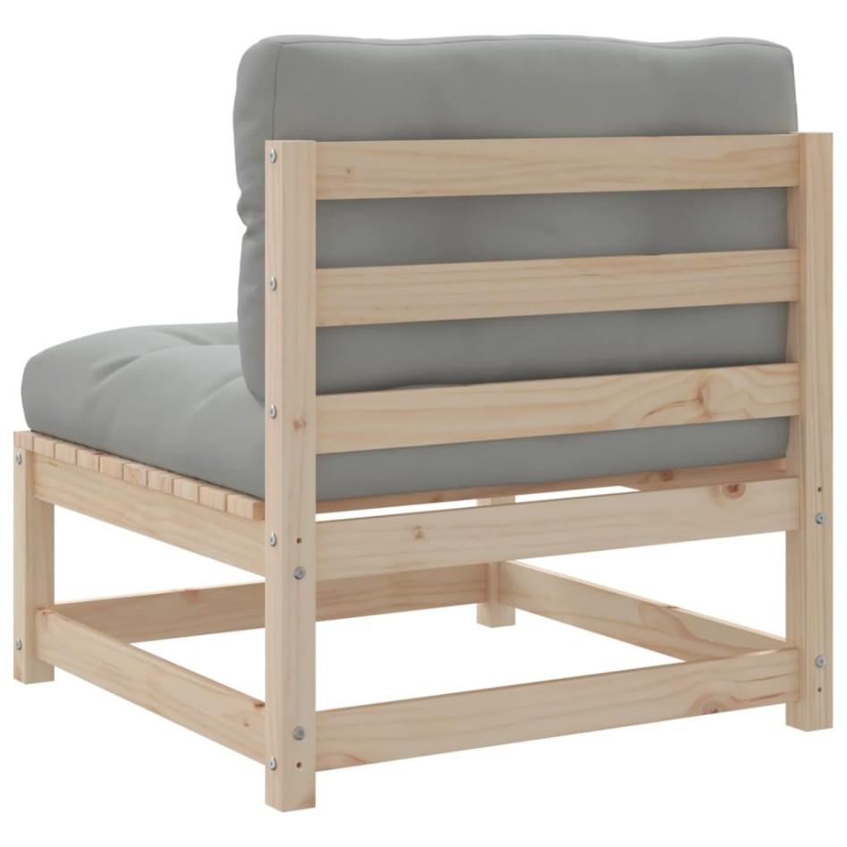 Set de sofás de jardín 3 pzas con cojines madera maciza de