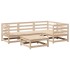 Juego de sofás de jardín 5 piezas madera maciza de