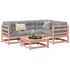 Set de sofás jardín 5 pzas con cojines madera abeto