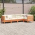 Set de sofás jardín 5 pzas con cojines madera pino marrón