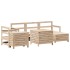 Juego de sofás de jardín 7 piezas madera maciza de