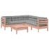 Set de sofás jardín 6 pzas con cojines madera abeto