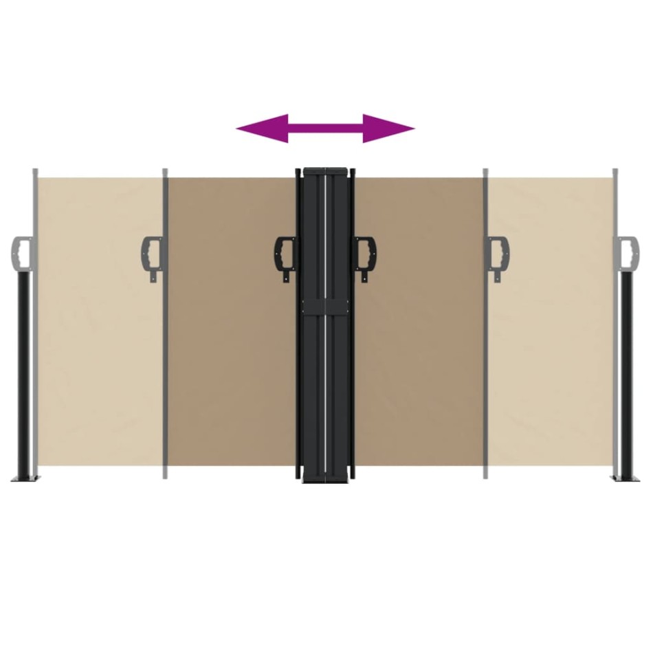 Toldo lateral retráctil gris taupe 120x1200