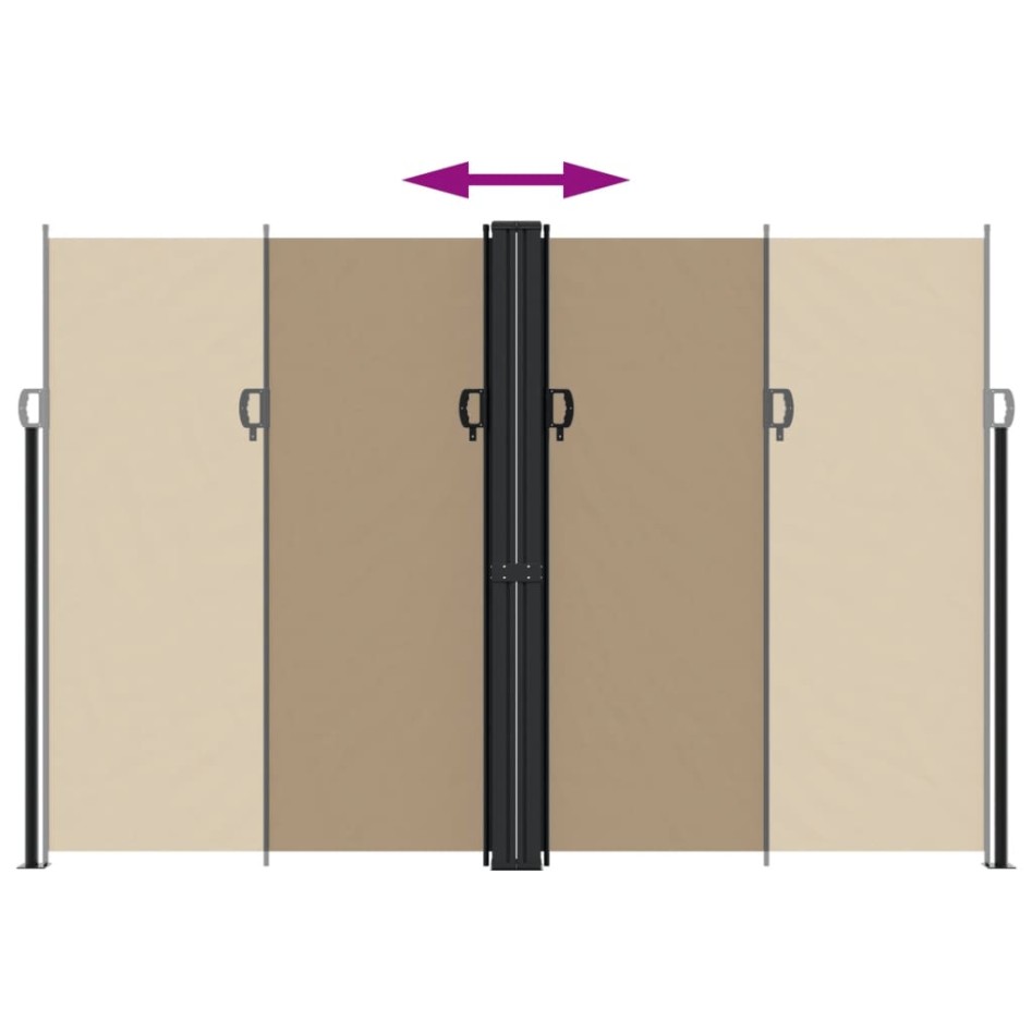 Toldo lateral retráctil gris taupe 220x1000