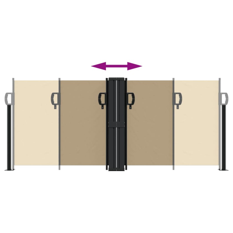 Toldo lateral retráctil beige 100x600