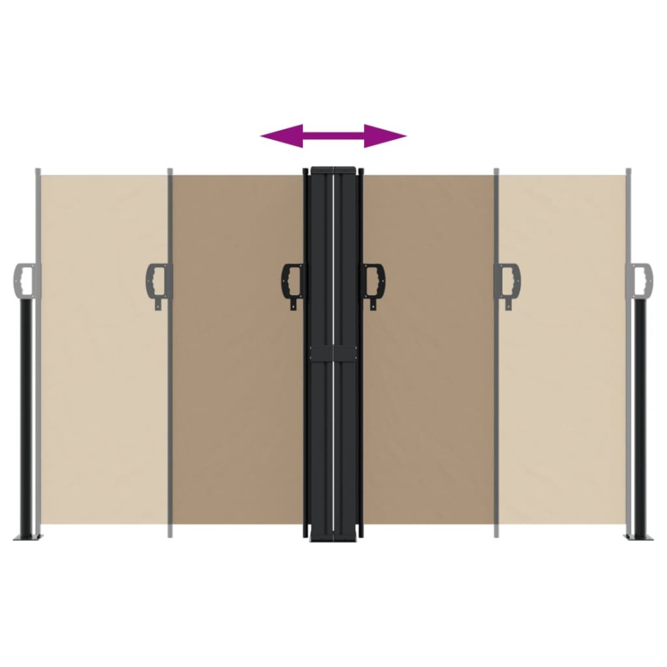 Toldo lateral retráctil gris taupe 140x1200