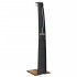 Ducha de exterior ratán PE y madera acacia negro 55x60x224