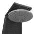 Ducha de exterior ratán PE y madera acacia negro 55x60x224