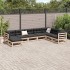 Juego de sofás de jardín 8 pzas madera maciza de