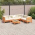 Set de sofás jardín 7 pzas con cojines madera pino marrón