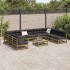 Juego de sofás de jardín 10 pzas madera de pino