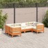 Set de sofás jardín 6 pzas con cojines madera pino marrón