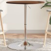 Mesa alta de madera maciza roble marrón oscuro Ø60x89,5 cm