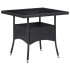 Set de comedor de jardín 3 pzas ratán PE vidrio templado