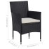 Set de comedor de jardín 3 pzas ratán PE vidrio templado