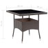 Set de comedor de jardín 3 pzas ratán PE vidrio templado