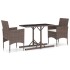 Set de comedor de jardín 3 pzas ratán PE vidrio templado