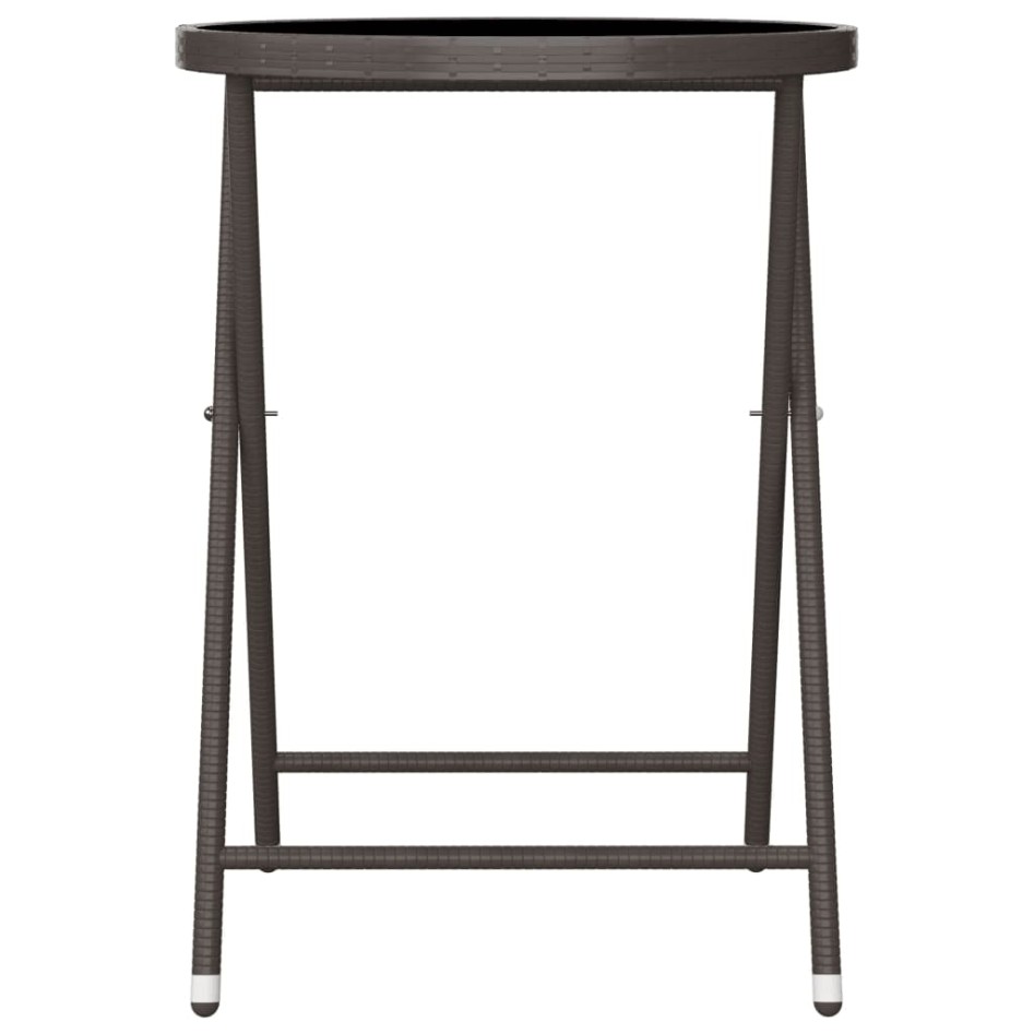 Set de bistró de jardín 3 pzas ratán PE vidrio templado