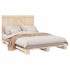 Estructura de cama con cabecero madera maciza pino 140x200