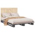 Estructura de cama sin colchón madera de pino gris 160x200