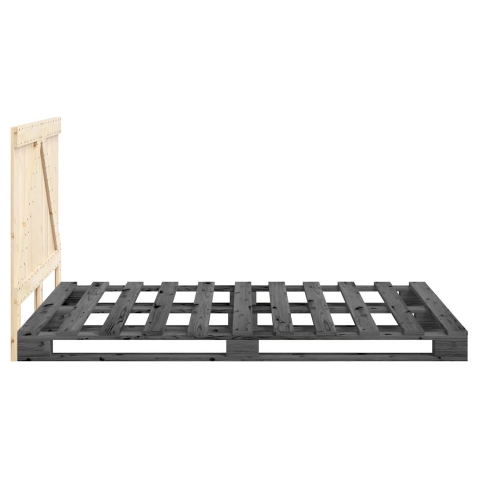 Estructura de cama sin colchón madera de pino gris 160x200