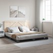 Estructura de cama con cabecero madera de pino gris 200x200cm