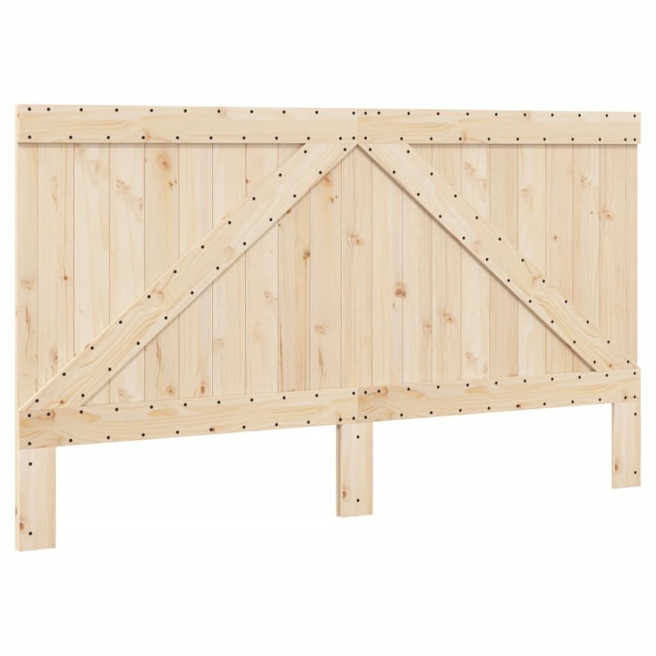 Estructura de cama con cabecero madera de pino gris