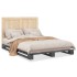Estructura de cama con cabecero madera pino gris 140x200