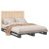 Estructura de cama con cabecero madera pino gris 140x200