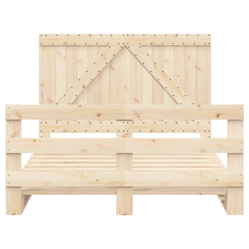 Estructura de cama con cabecero madera maciza pino 160x200