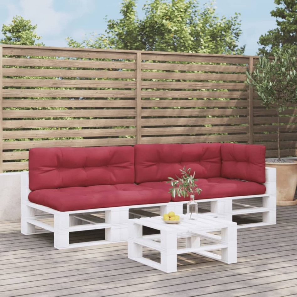 Cojines para sofá de palets 5 unidades tela rojo