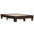 Estructura cama madera ingeniería metal marrón roble 135x190