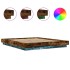 Estructura cama con luces LED madera roble ahumado 160x200